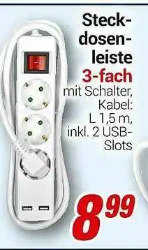 CENTERSHOP Steckdosenleiste 3-fach Angebot