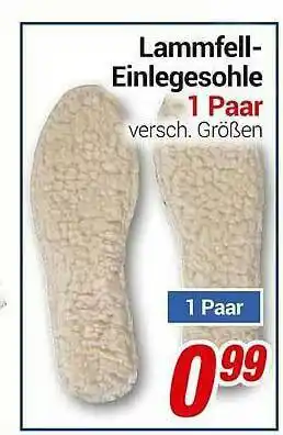 CENTERSHOP Lammfell Einlegesohle 1 Paar Angebot