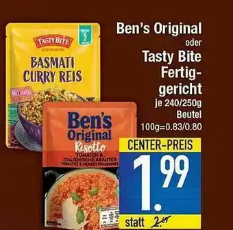 E-Center Ben's Original Oder Tasty Bite Fertiggericht Angebot