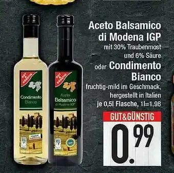 E-Center Aceto Balsamico Di Modena IGP Oder Condimento Bianco Angebot