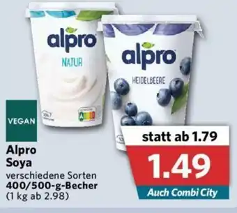 Combi Alpro Soya 400/500g Becher Angebot