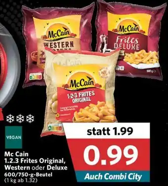 Combi Mc Cain 1-2-3 Frites Original, Western oder Deluxe 600/750g Beutel Angebot