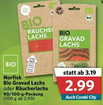 Combi Norfisk Bio Gravad Lachs oder Räucherlachs 90/100g Angebot