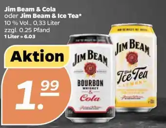 NETTO Jim Beam & Cola oder Jim Beam & Ice Tea 0,33L Angebot