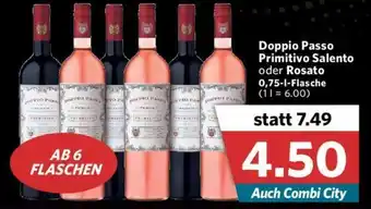 Combi Doppio Passo Primitivo Salento oder Rosato 0,75L Angebot