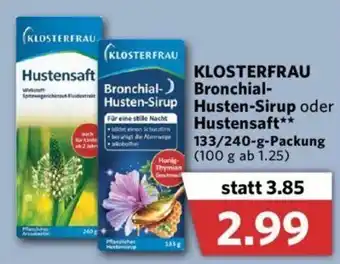 Combi Klosterfrau Bronchial Husten Sirup oder Hustensaft 133/240g Angebot