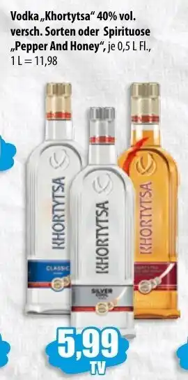 Mix Markt Vodka Khortytsa oder Spirituose Pepper and Honey 0,5L Angebot