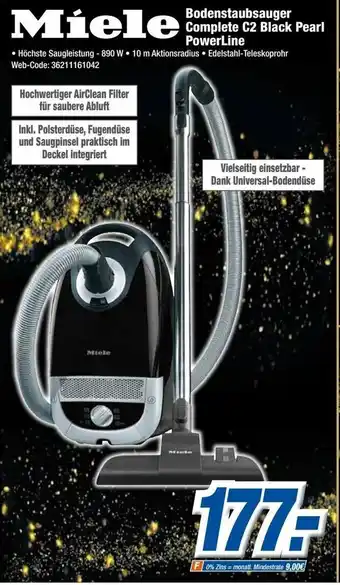 Expert Miele Bodenstaubsauger Complete C2 Black Pearl PowerLine Angebot