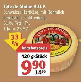 Globus Tête De Moine Aop Angebot