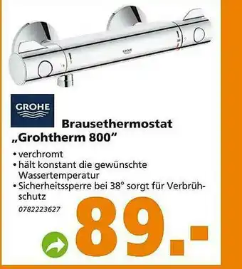 Globus Baumarkt Grohe Brausethermostat „grohtherm 800“ Angebot