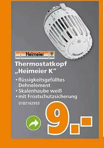 Globus Baumarkt Heimeier Thermostatkopf „heimeier K“ Angebot