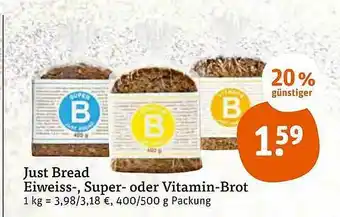 tegut Just Bread Eiweiss-, Super- Oder Vitamin-brot Angebot