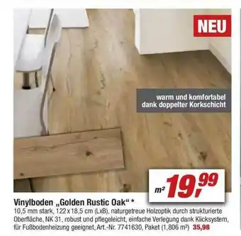 toom Baumarkt Vinylboden „golden Rustic Oak“ Angebot