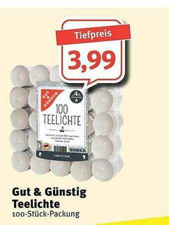 Feneberg Gut & Günstig Teelichte Angebot