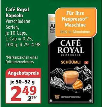 Globus Café Royal Kapseln Angebot