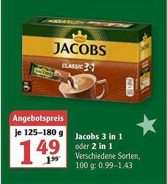 Globus Jacobs 3in1 Oder 2in1 Angebot