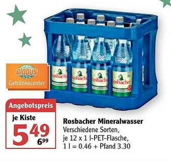 Globus Rosbacher Mineralwasser Angebot