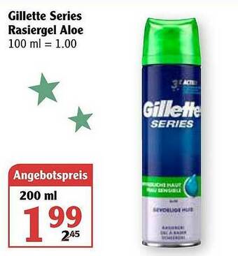 Globus Gillette Series Rasiergel Aloe Angebot