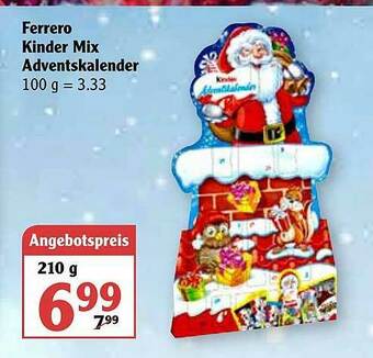 Globus Ferrero Kinder Mix Adventskalender Angebot