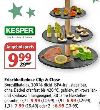 Globus Kesper Frischhaltedose Clip&close Angebot