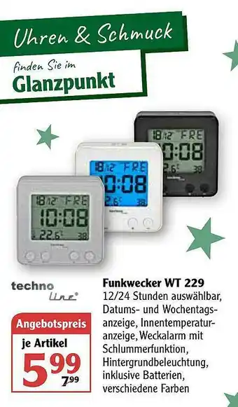 Globus Techno Line Funkwecker Wt229 Angebot