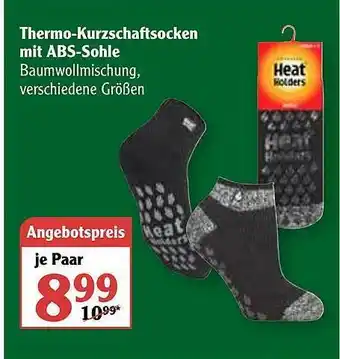 Globus Heat Holders Thermo-kurzschaftsocken Mit Abs-sohle Angebot