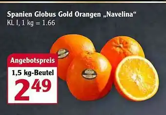 Globus Spanien Globus Gold Orangen Navelina Angebot