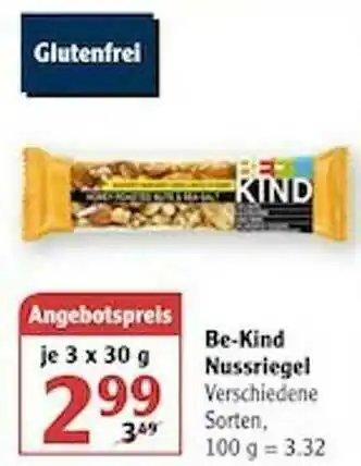 Globus Be-kind Nussriegel Angebot