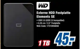 Expert WD Externe HDD Festplatte Elements SE Angebot