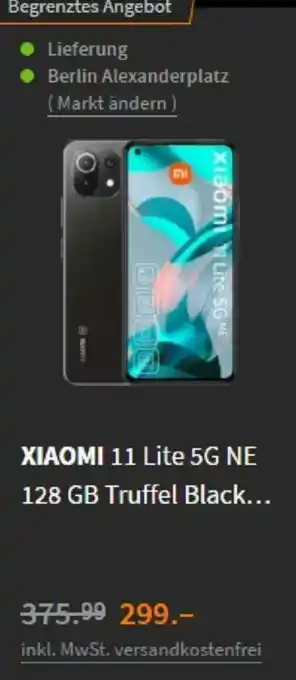 Saturn Xiaomi 11 Lite 5G NE 128GB Truffel Black Angebot