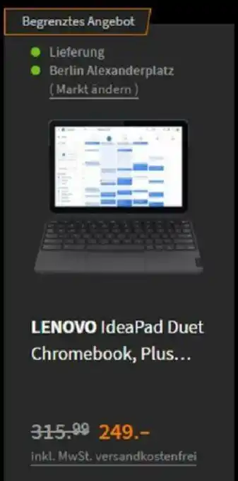 Saturn Lenovo IdeaPad Duet Chromebook Angebot