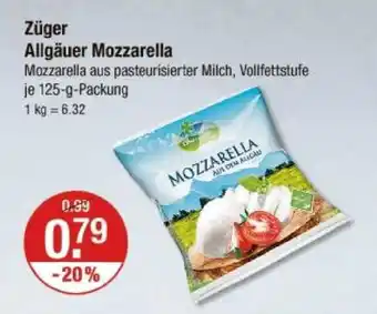 V Markt Züger allgäuer mozzarella Angebot