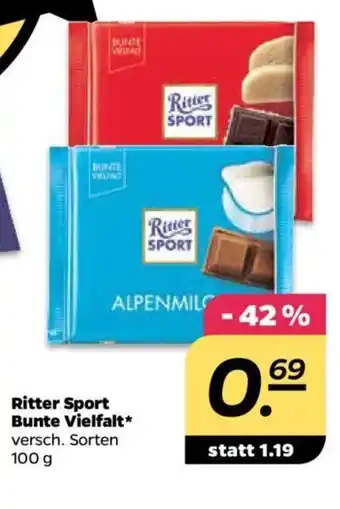 NETTO Ritter sport Bunte Vielfalt 100 g Angebot