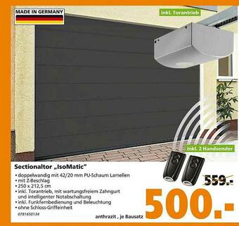 Globus Baumarkt Sectionaltor Isomatic Angebot