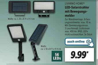 Lidl Livarnon Home Led-solarstrahler Mit Bewegungsmelder Angebot