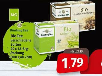 Markant Bünting Tee Bio Tee Angebot