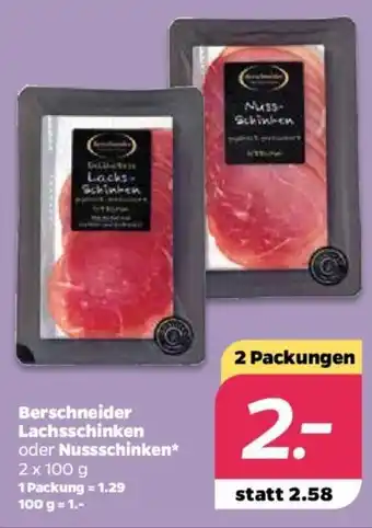 NETTO Berschneider Lachsschinken oder Nussschinken 2x100g Angebot