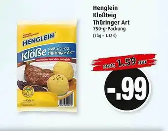 Markant Henglein Kloßteig Thüringer Art Angebot