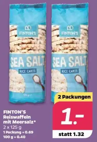 NETTO Finton's Reiswaffeln mit Meersalz 2x125g Angebot