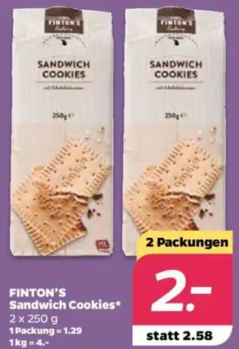 NETTO Finton's Sandwich Cookies 2x250g Angebot