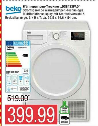 Marktkauf Beko Wärmepumpentrockner Ds8433pao Angebot