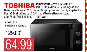 Marktkauf Toshiba Mikrowelle Mw2-mg20pf Angebot