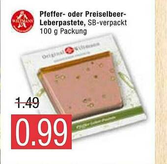 Marktkauf Wiltmann Pfeffer- Oder Preiselbeer-leberpastete Angebot