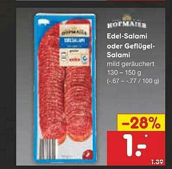 Netto Marken-Discount Hofmaier Edel-salami Oder Geflügel-salami Angebot