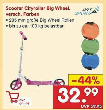 Netto Marken-Discount Scooter Cityroller Big Wheel Versch. Farben Angebot