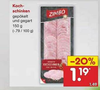 Netto Marken-Discount Kochschinken Zimbo Angebot