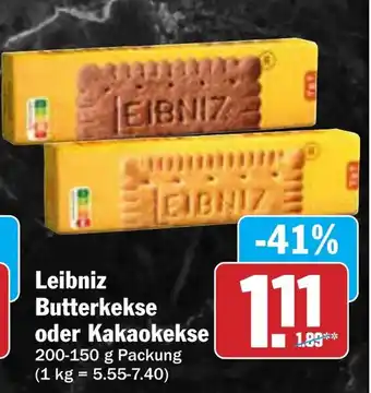 AEZ Leibniz Butterkekse oder Kakaokekse Angebot