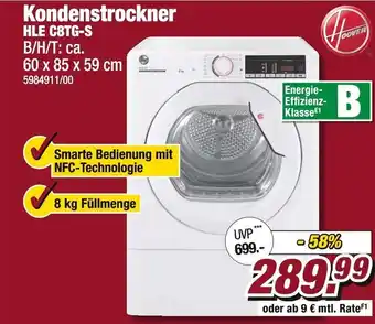 Poco Hoover kondenstrockner hle c8tg-s Angebot