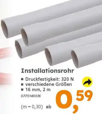 Globus Baumarkt Installationsrohr Angebot