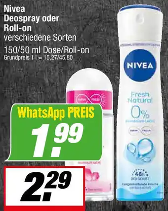 L. STROETMANN GROSSMARKT Nivea Deospray oder Roll-on Angebot